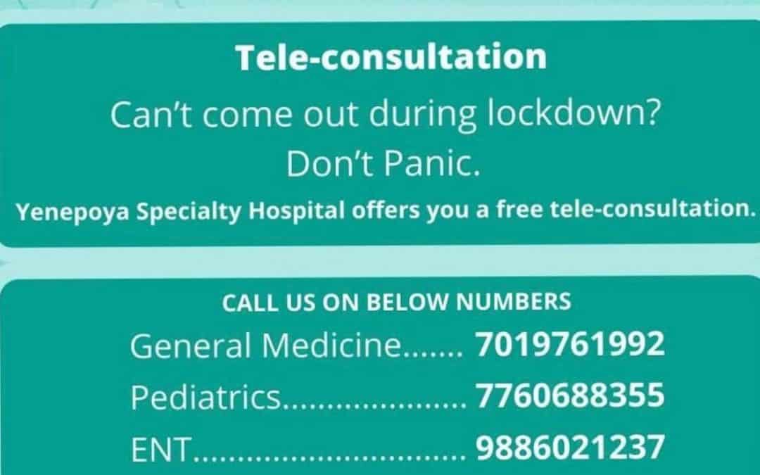 Tele-Consultations during this Pandemic for your Convenience and Safety