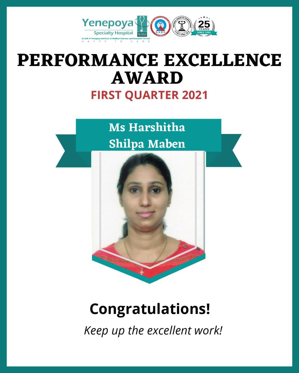 Performance Excellence Award First Quarter – 2021