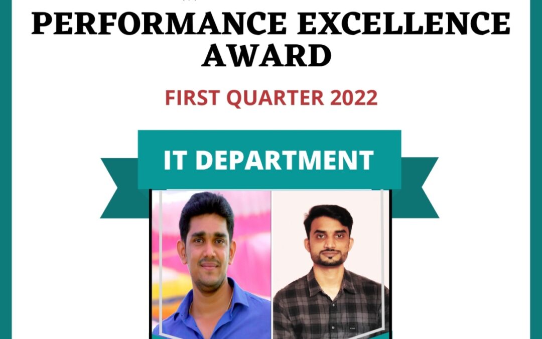 Performance Excellence Award – Quarter 1, 2022