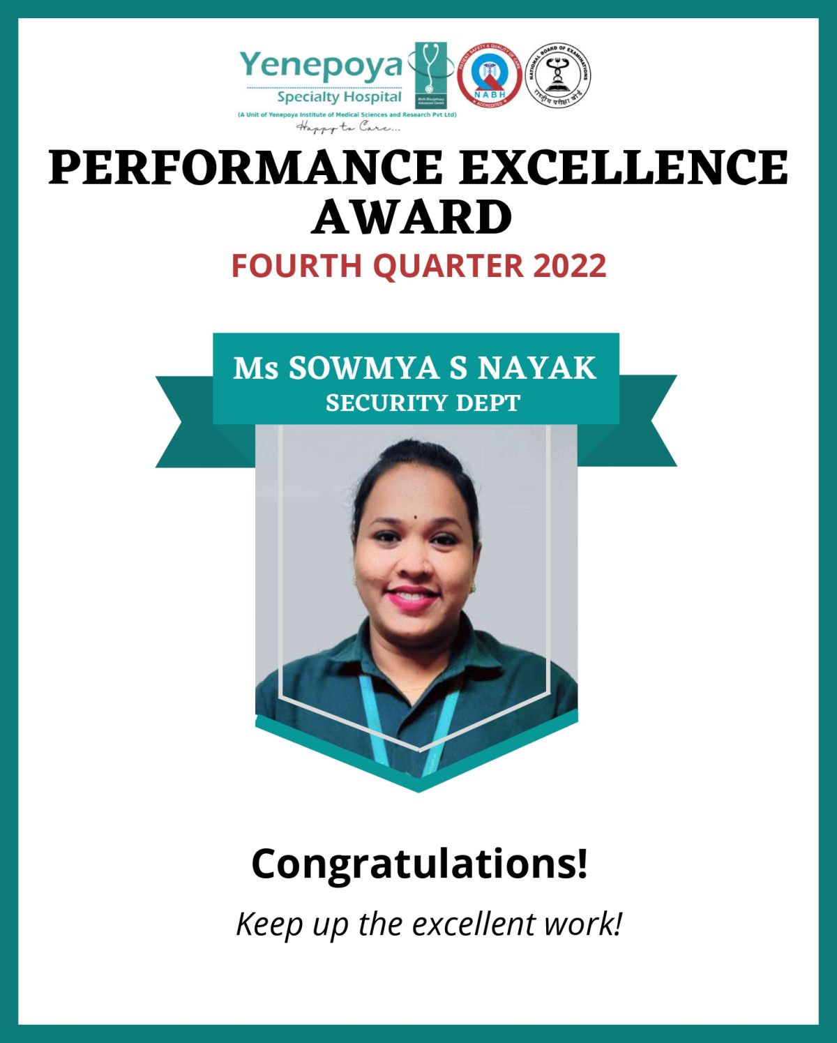 Performance Excellence Award - QUARTER 4, 2022